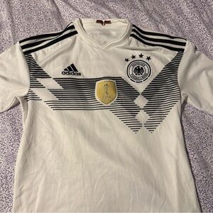 Adidas Germany Soccer Jersey White with Black Stripes